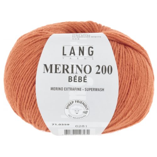 Merino 200 bebe fra Lang Yarns i fargen 358 orange