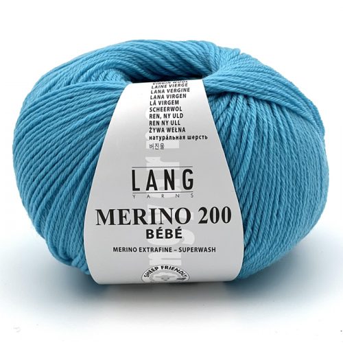 Merino Bebe fra Lang Yarns. Her i fargen 379 turkis.