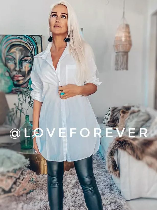 Love Forever, Stacy cotton shirt white.